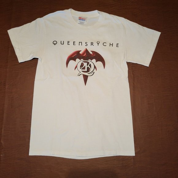 Vintage Queensryche 2000 Tour "Q2K" Concert T-Shirt White Men's Small - Picture 1 of 6